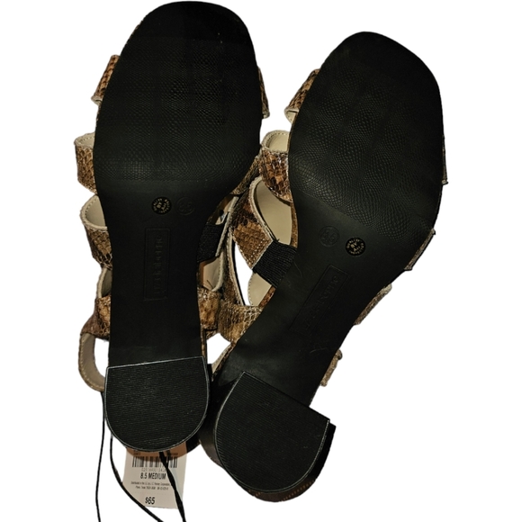 NWT Liz Claiborne Memory Foam Snakeskin Printed Sandal Heels - Picture 3 of 7